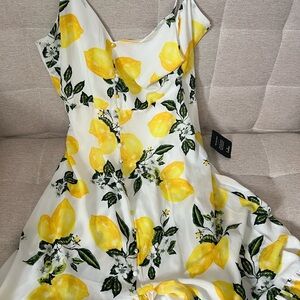 Lemon Print Summer Dress